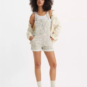 Women's Floral Denim Overalls